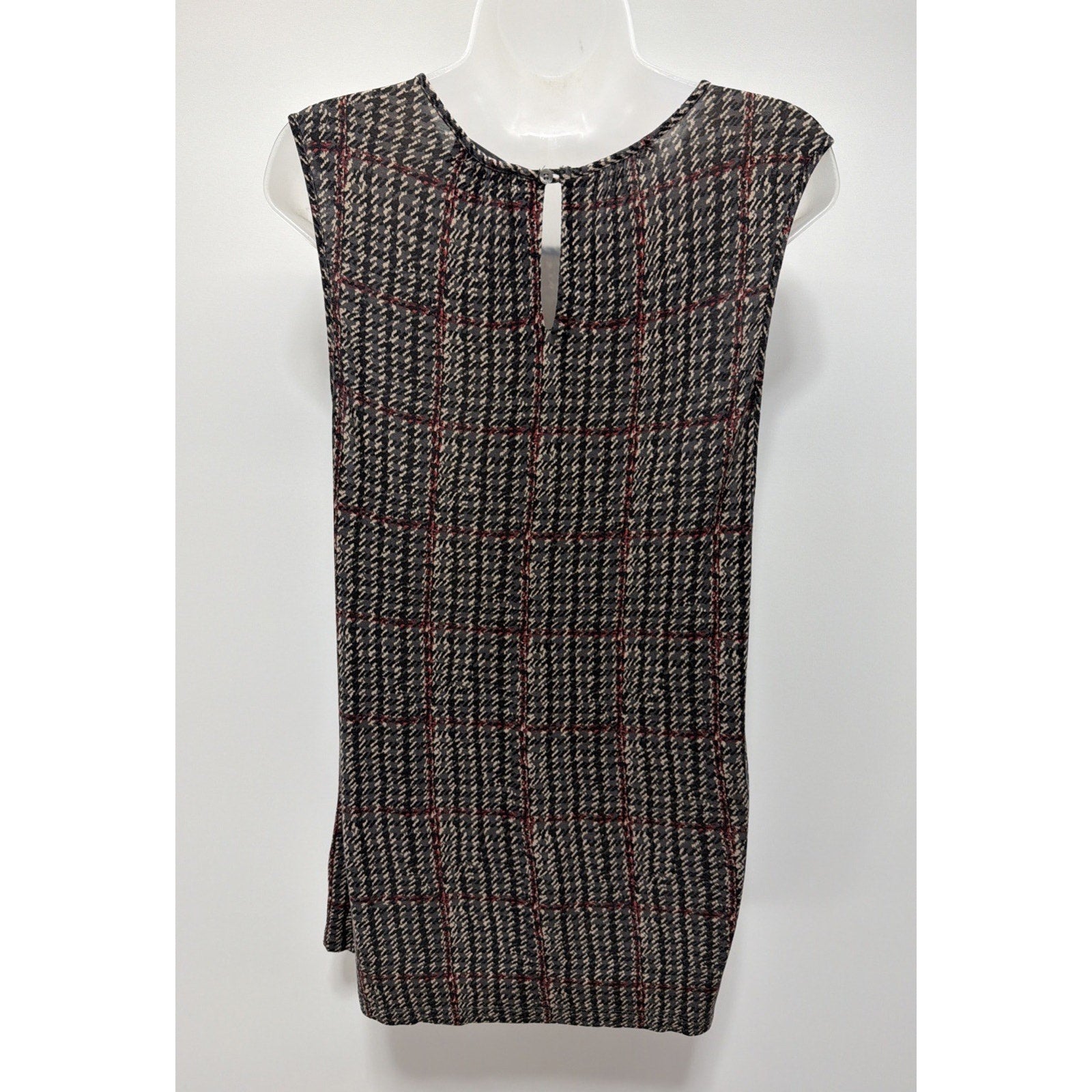 Womens Brown Gray CHAPS Stretch Sleeveless Tank Top Shirt XL