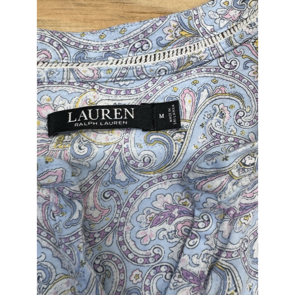 Ralph Lauren Nightgown Sleep Shirt Paisley Button Up Logo Women’s M