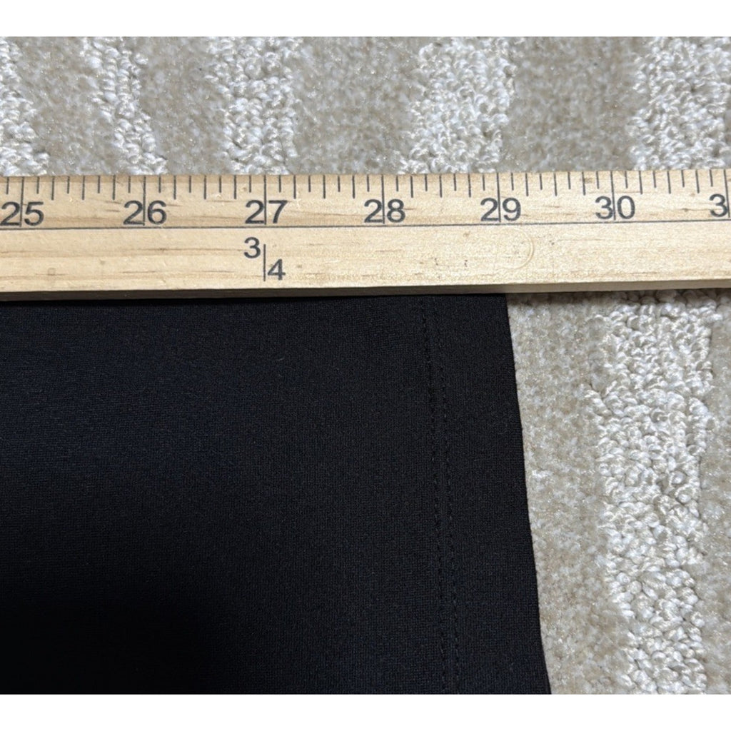 Max Studio S High Rise Black Wide Leg Elastic Waist Pull-on Pants Button Detail