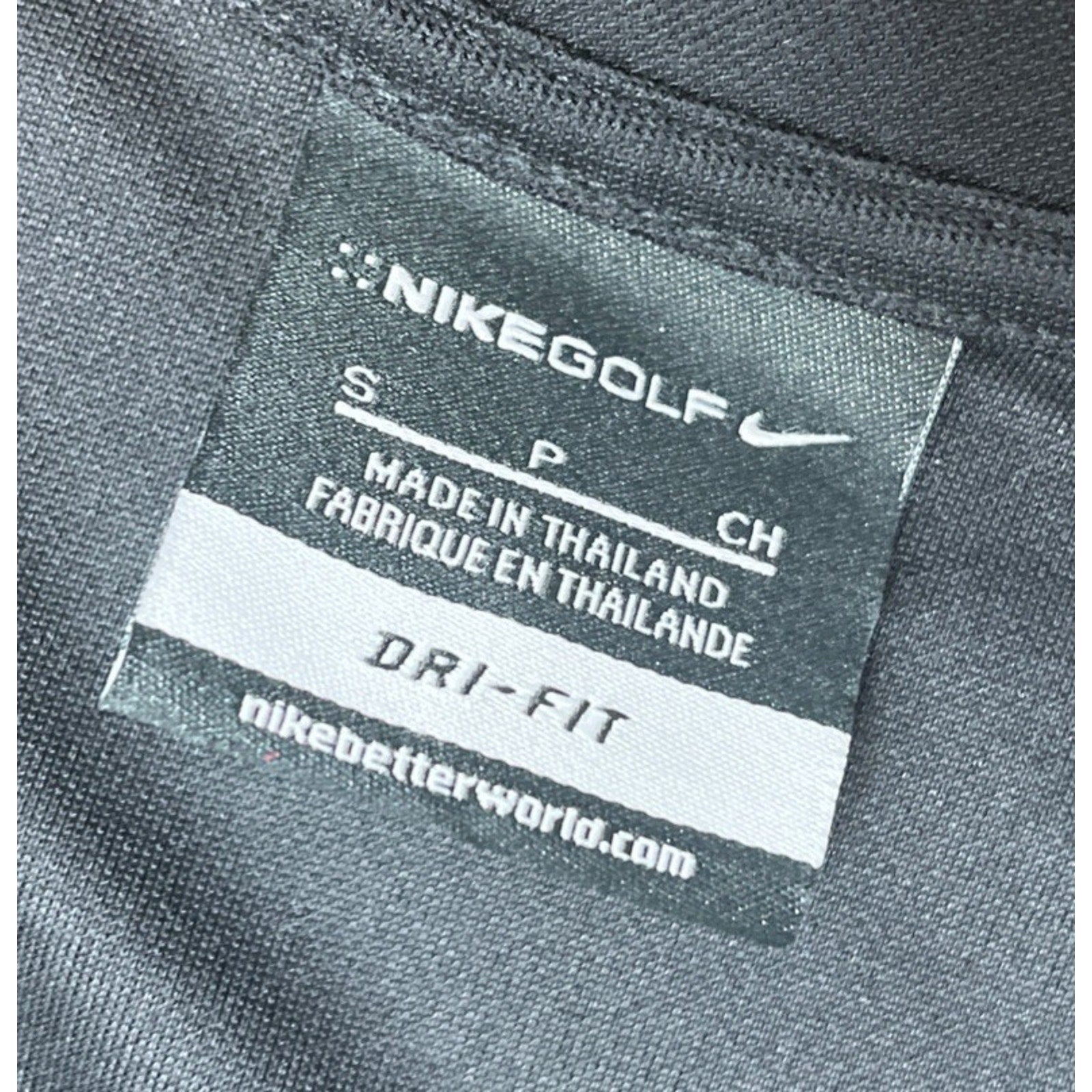 NIKE GOLF DRI-FIT Shirt Mens S Black Short Sleeve Tour Performance Golf Polo