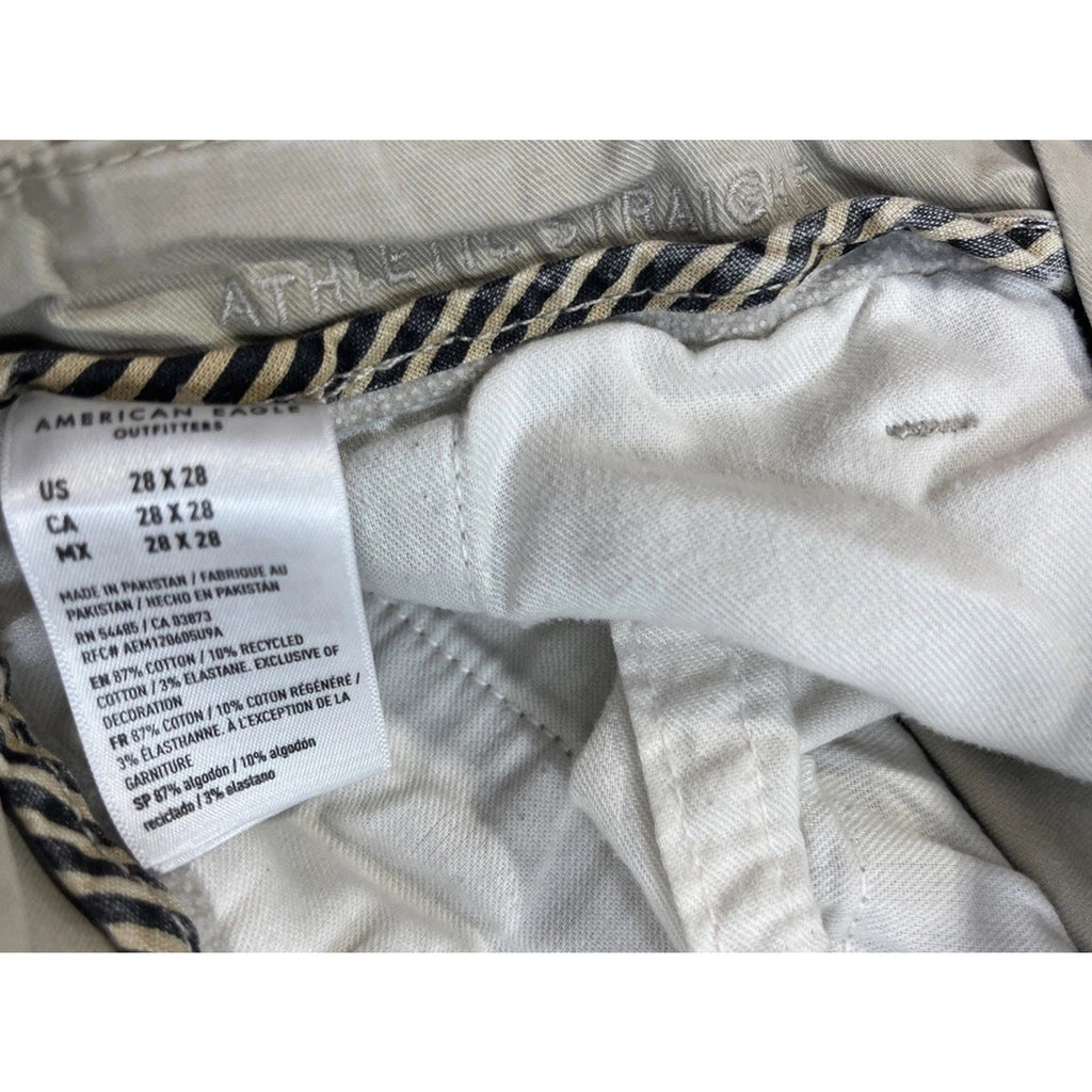 American Eagle Jeans Mens 28x28 Beige Athletic Fit Flex Stretch Straight Denim