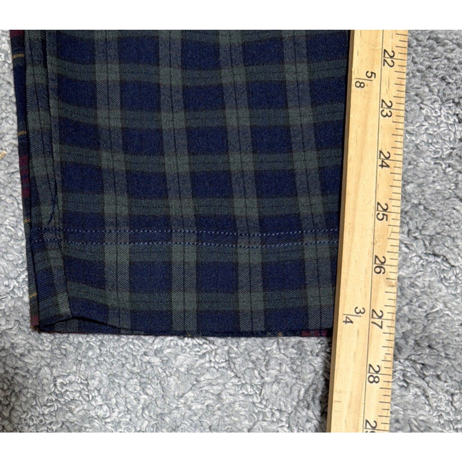 Hollister Ultra High Rise Split Leg Plaid Pants Navy Red Green Small 27x27