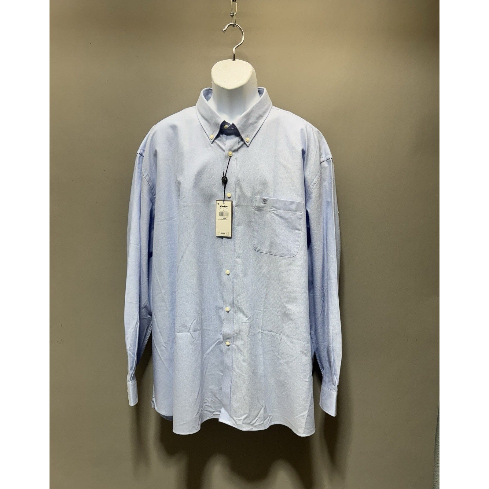 El Corte Inglés Emidio Tucci Men’s Blue Dress Shirt Size 9 Classic Fit Button 5X