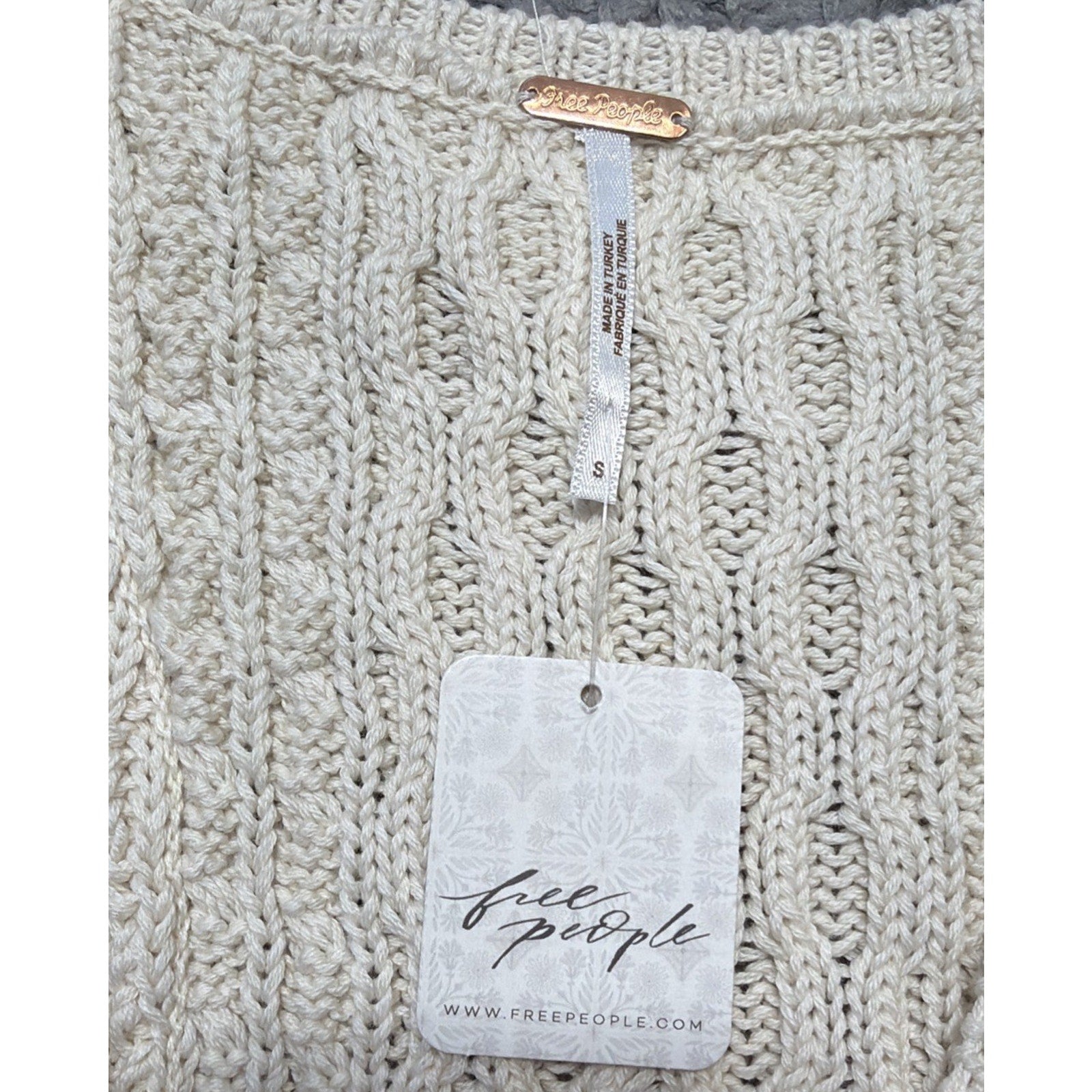 Free People High Tide Cable Knit Tank Top Size Small New With Tags