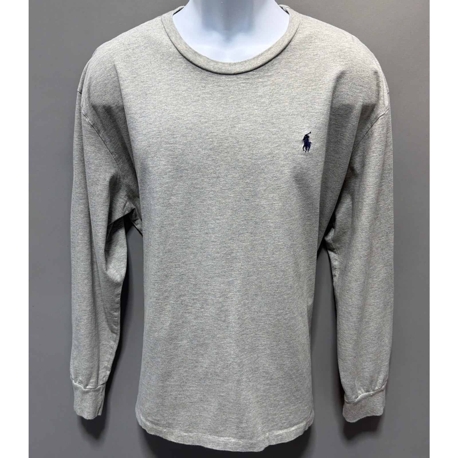 Polo Ralph Lauren XL Heather Oatmeal Beige Long Sleeve Tee Shirt Preppy Casual