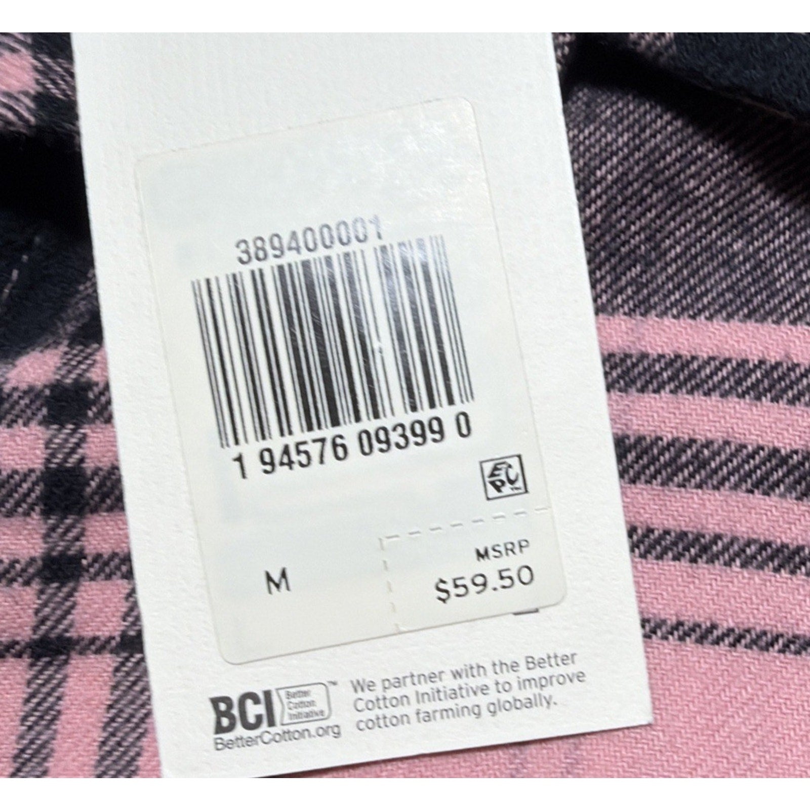 Levi's Women's M Pink Black Oversized Flannel Button Up Long Sleeve Shirt NWT