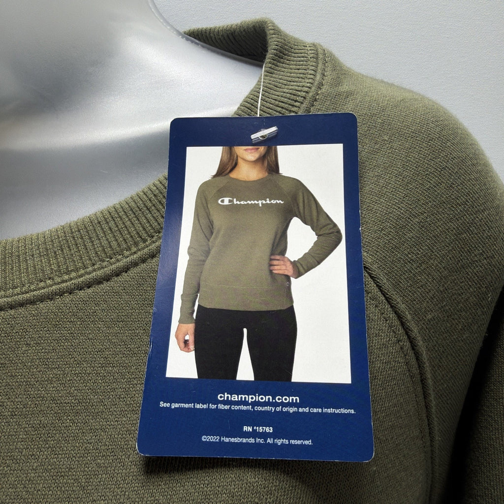 Champion Womens olive green pull over Super Soft Fleece sweater size Large NWT