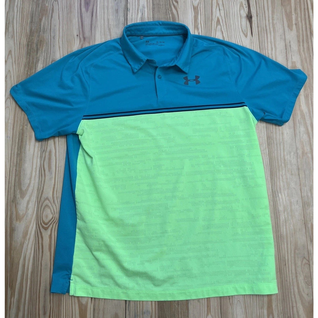 Under Armour Men's Size XL UA Tour Calibrate Polo Shirt Heatgear Green