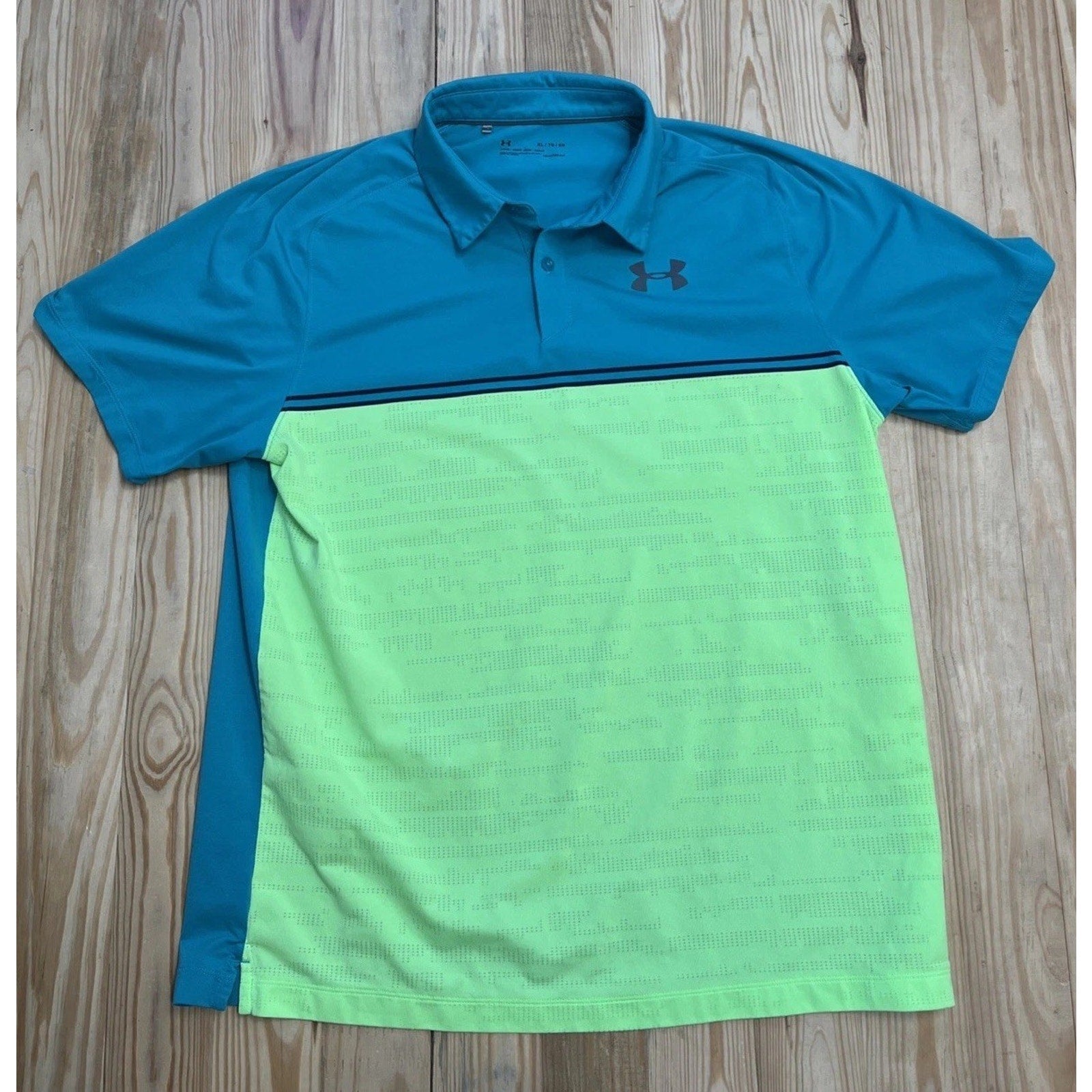 Under Armour Men's Size XL UA Tour Calibrate Polo Shirt Heatgear Green