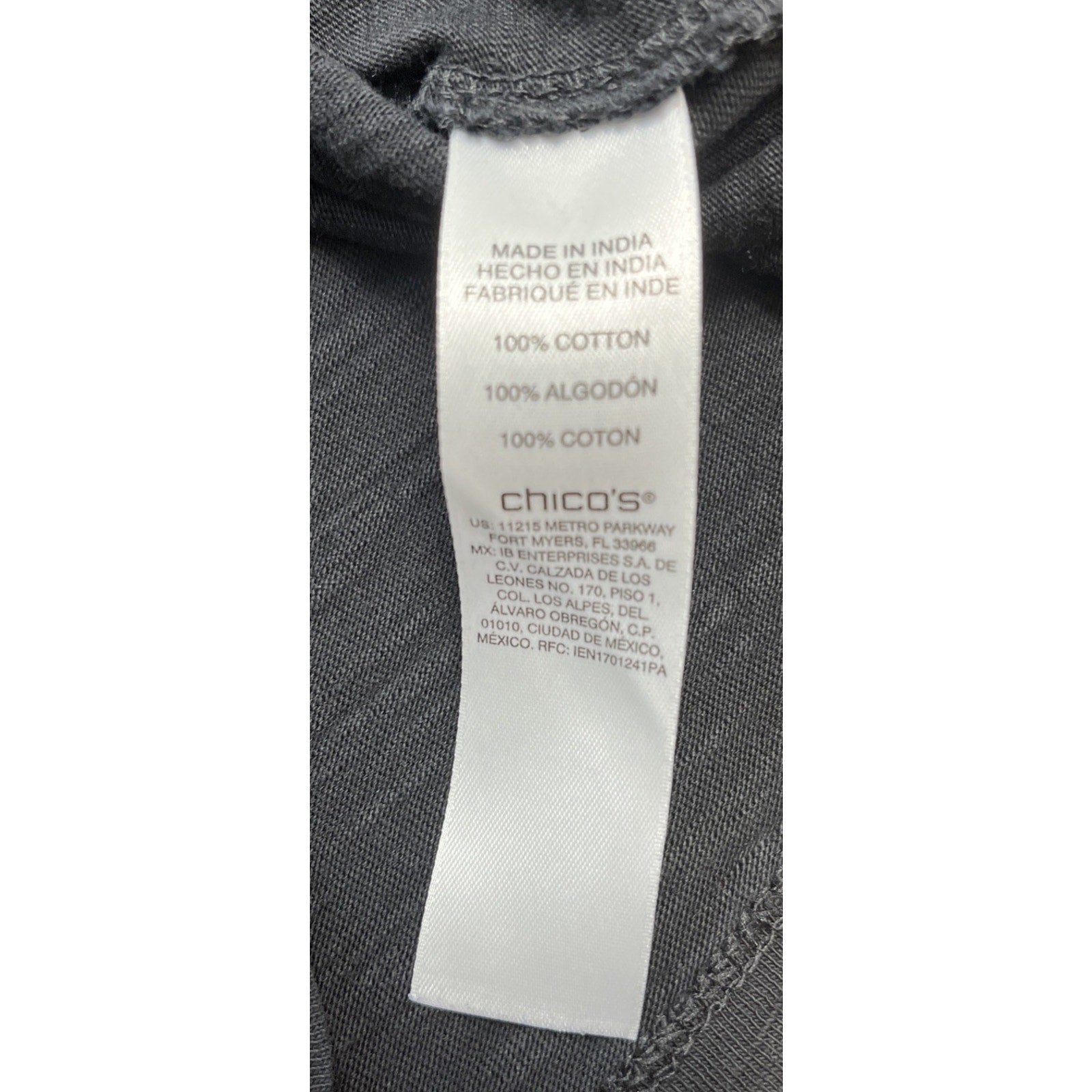 Chico's Black Scoop Neck Knit Top Size 2 Large