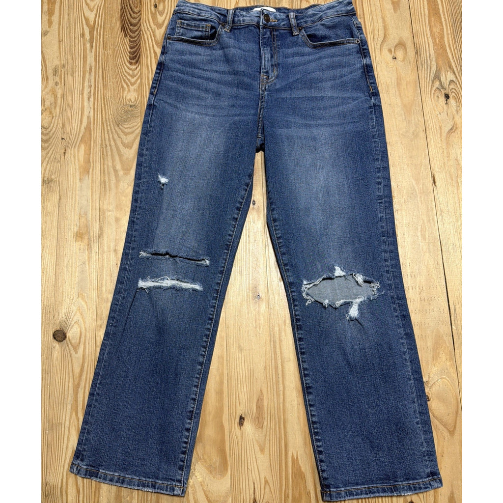 Denim Jeans Bohme Size 28 Girlfriend Blue Ankle High Rise Med Wash