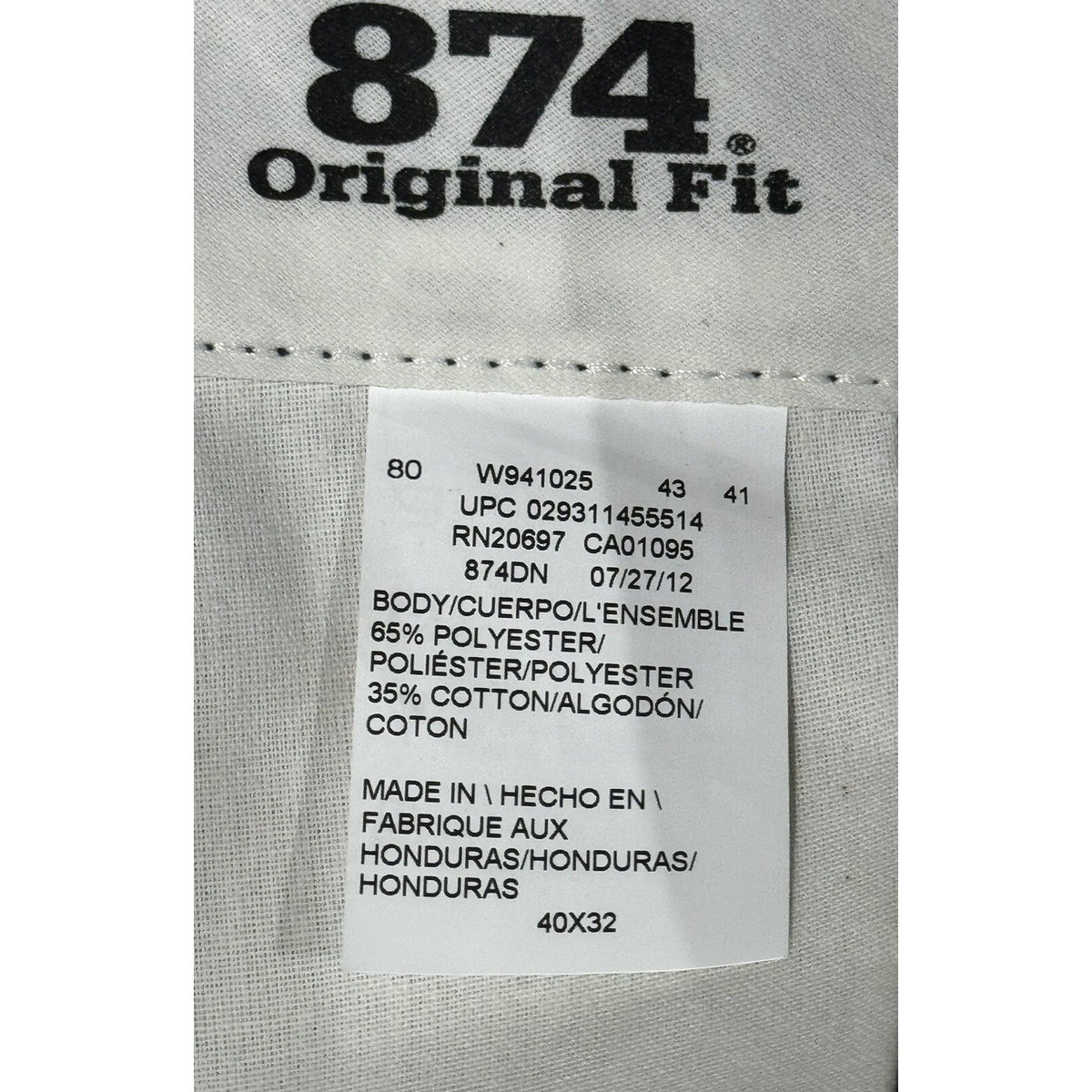 Dickies New 874 Flat Front 40 X 32 NWT Navy Blue Twill Pants Work Wear Pockets