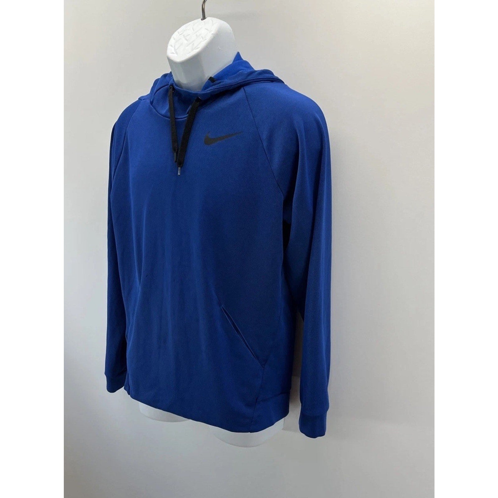 Nike Hoodie Mens Small Blue Therma Pullover Swoosh Athletic Training Sweatshirt