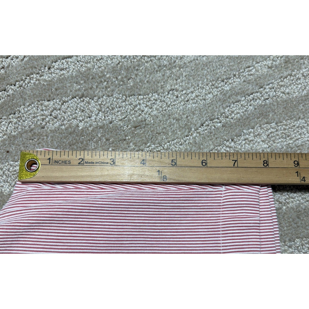 Oxford Golf Pink White Stripe Seersucker Chino Shorts Flat Front Stretch Sz 38