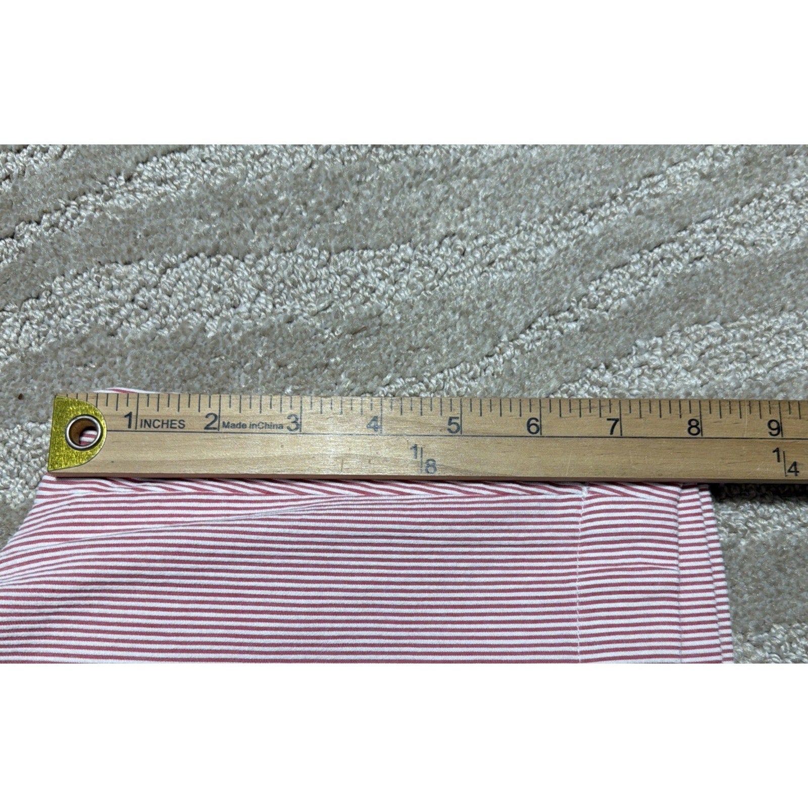 Oxford Golf Pink White Stripe Seersucker Chino Shorts Flat Front Stretch Sz 38
