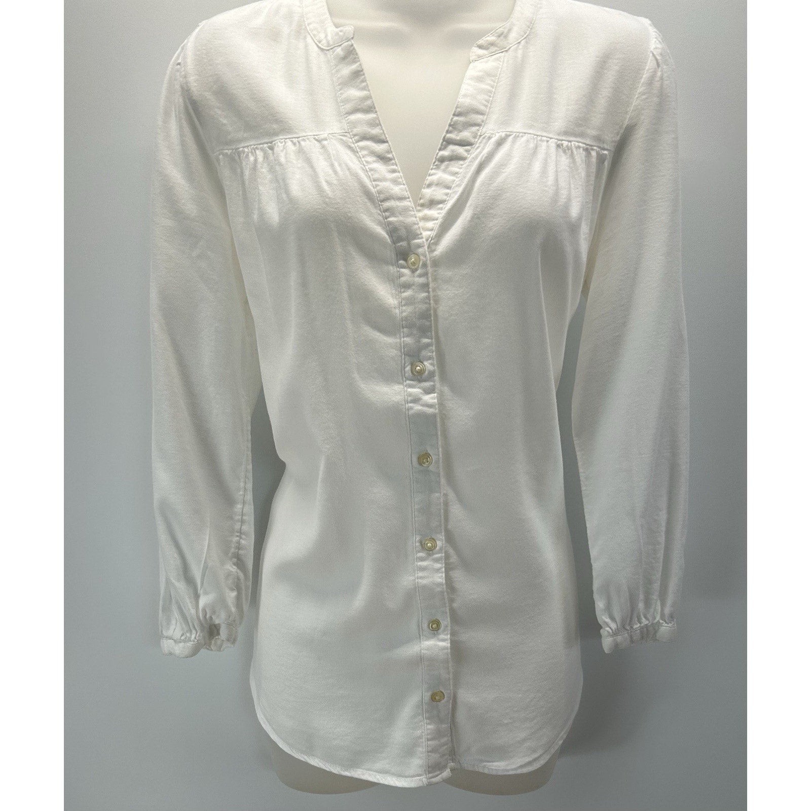 Old Navy Size Small Peasant Tunic Blouse White Boho Cottage core.