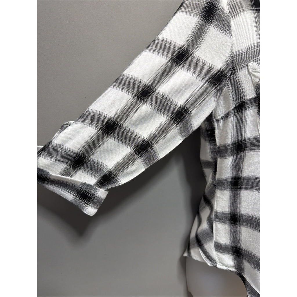 By & By Button Down Shirt Size S Plaid Western Country Hipster Geek