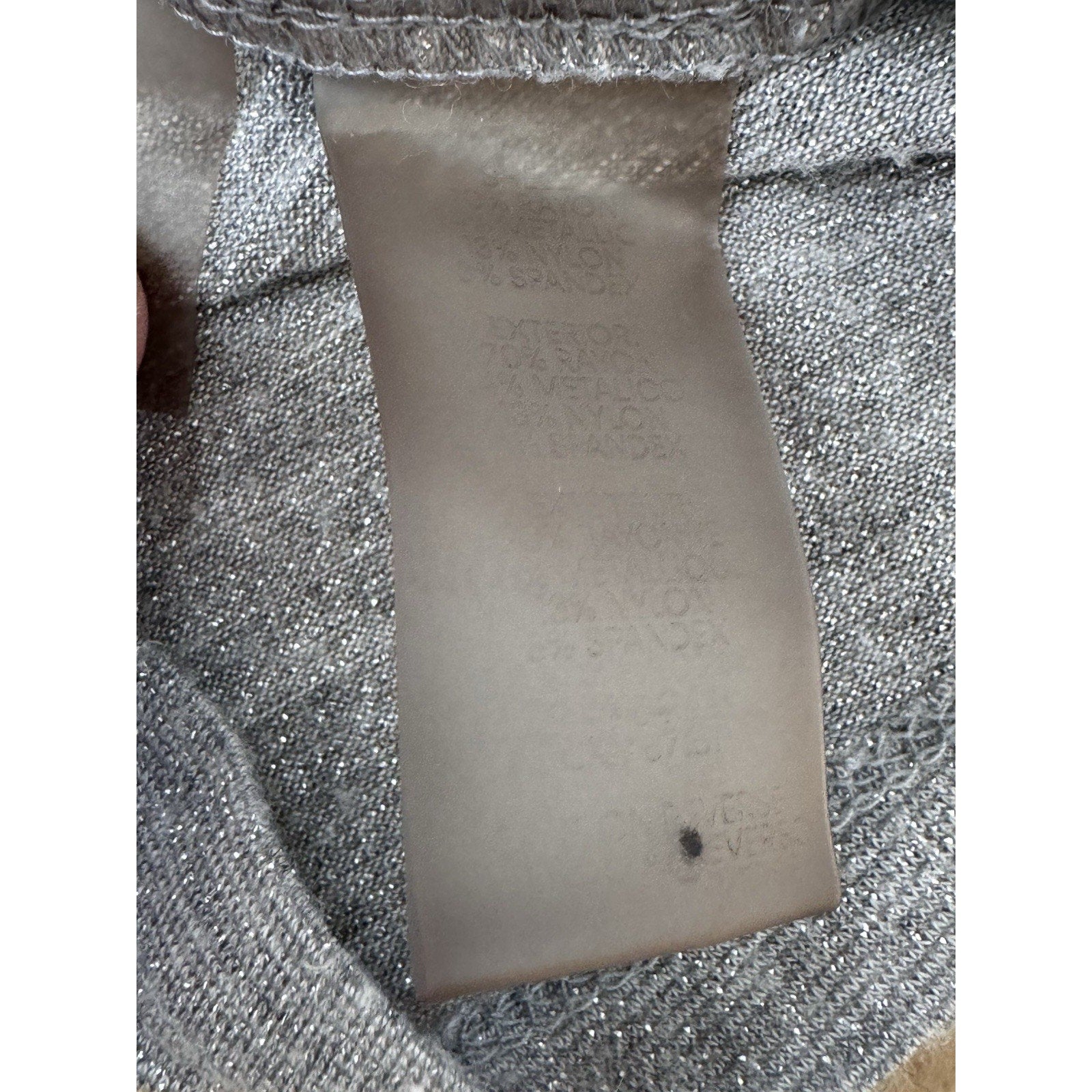 Calvin Klein Grey Metalic Sleeveless Top Shoulder Buttons Women’s Size Large