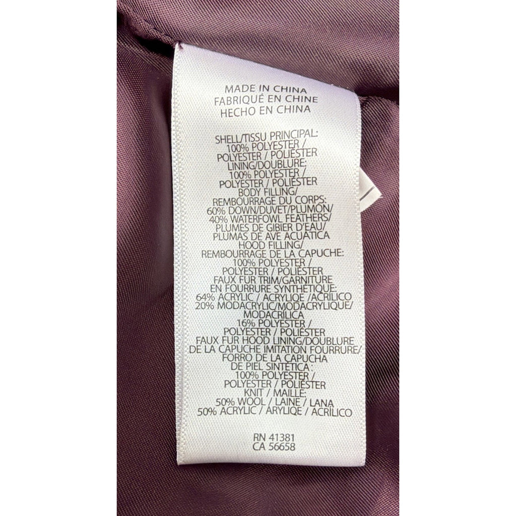 LAUREN RALPH LAUREN Black Label Down Sherpa Lined Parka Jacket Purple Women's XS