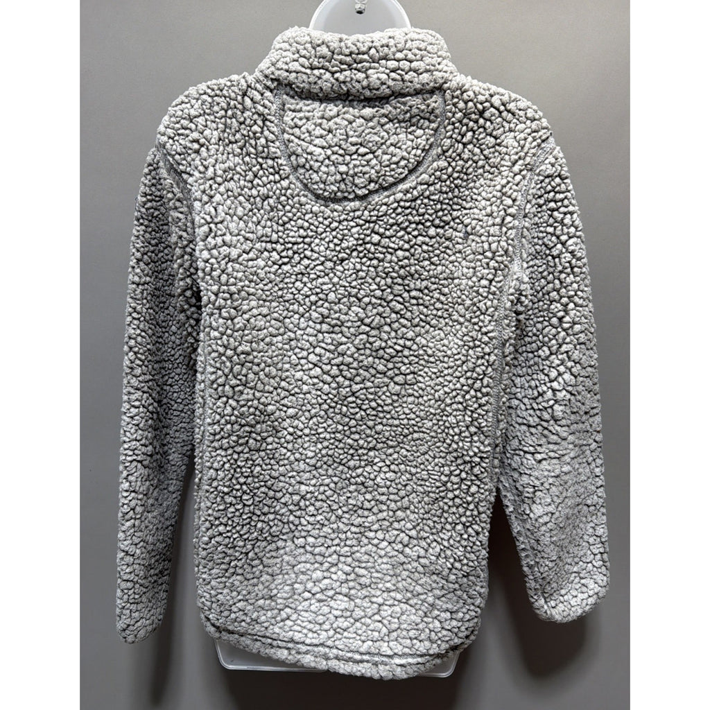 Simply Southern Jacket Womens Size Small Sweater Gray Sherpa 1/4 Zip Pullover
