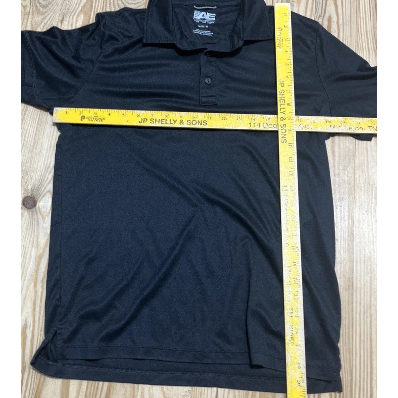 American Eagle Jersey Polo Shirt Mens M Black Short Sleeve Soft Preppy Casual