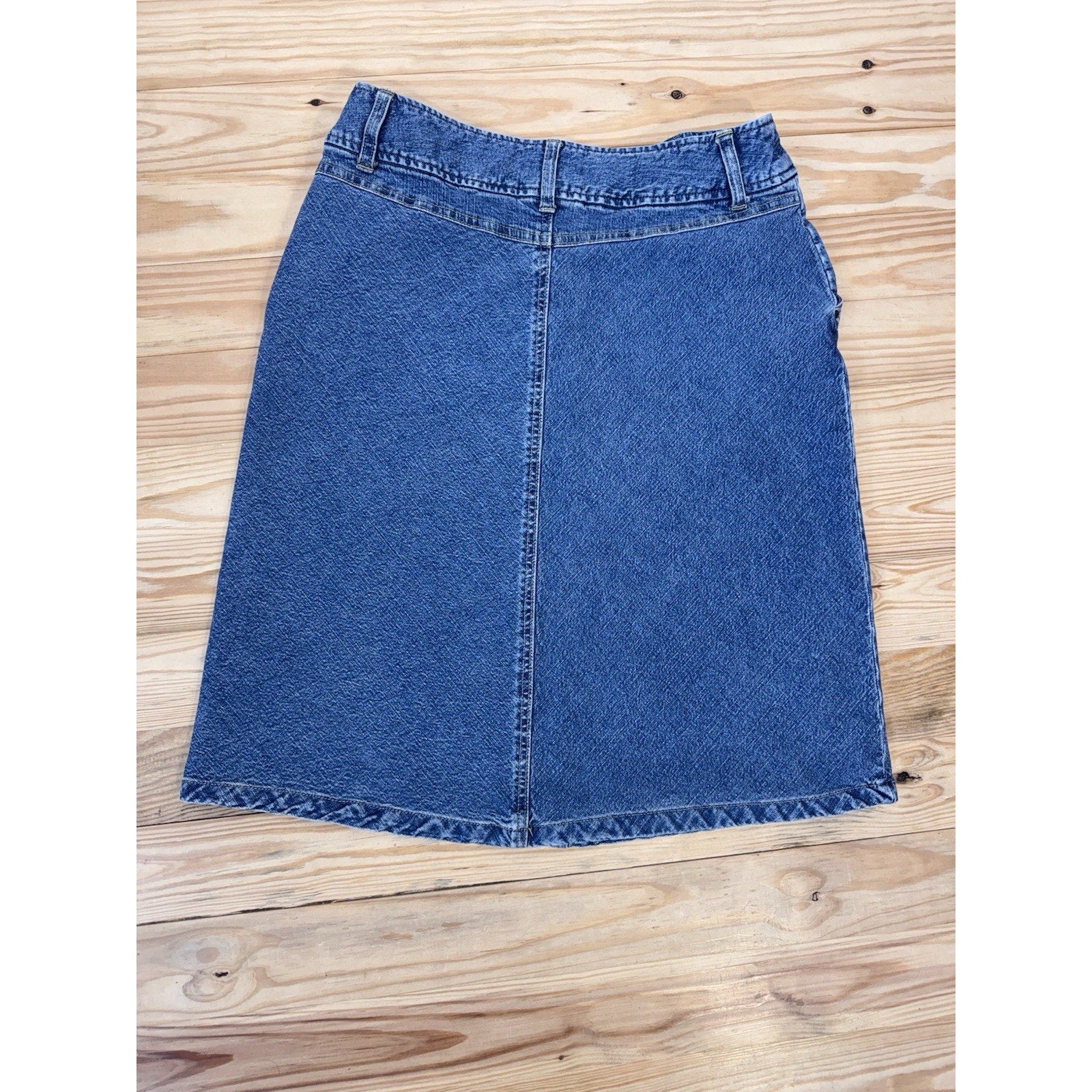 Vintage 90s Crazy Horse A-Line Denim Skirt Stretch Women’s Size 10