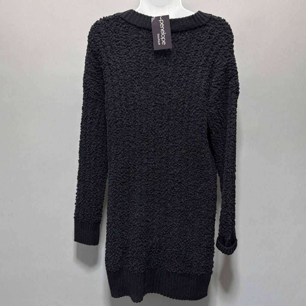 Zenana Premium Ladies Size M Black Long Sleeved Tunic Sweater NWT Minimalist