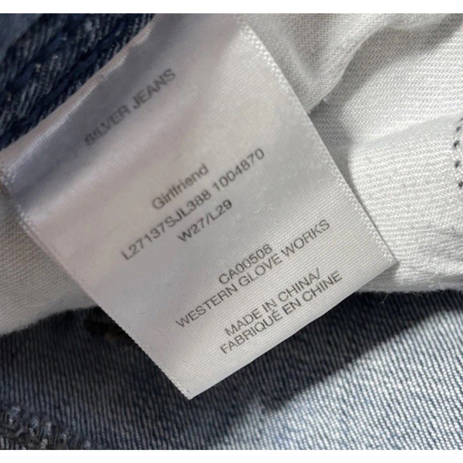 Silver Girlfriend Jeans Womens 27/29 Blue Super Stretch Distressed Denim