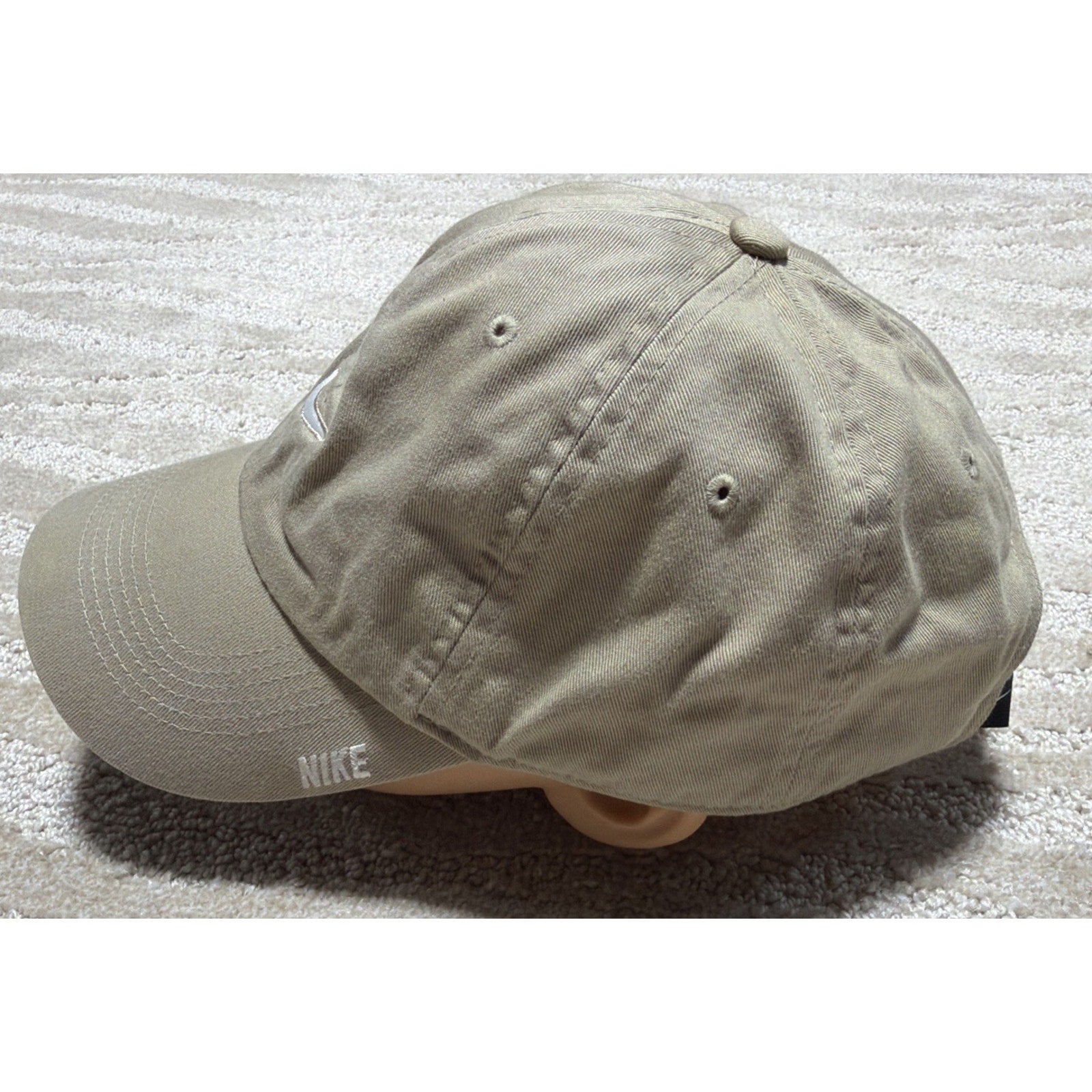 Nike Heritage86 Hat Spell Out Embroidered Swoosh Cap Adjustable Tan Beige