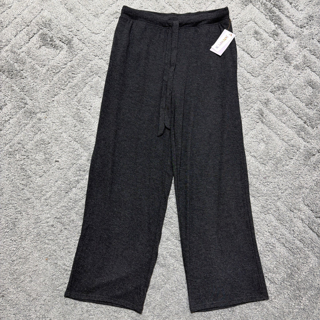 Joyspun Womens M 8-10 Gray Wide Leg Lounge Pajama Pants Drawstring Pockets