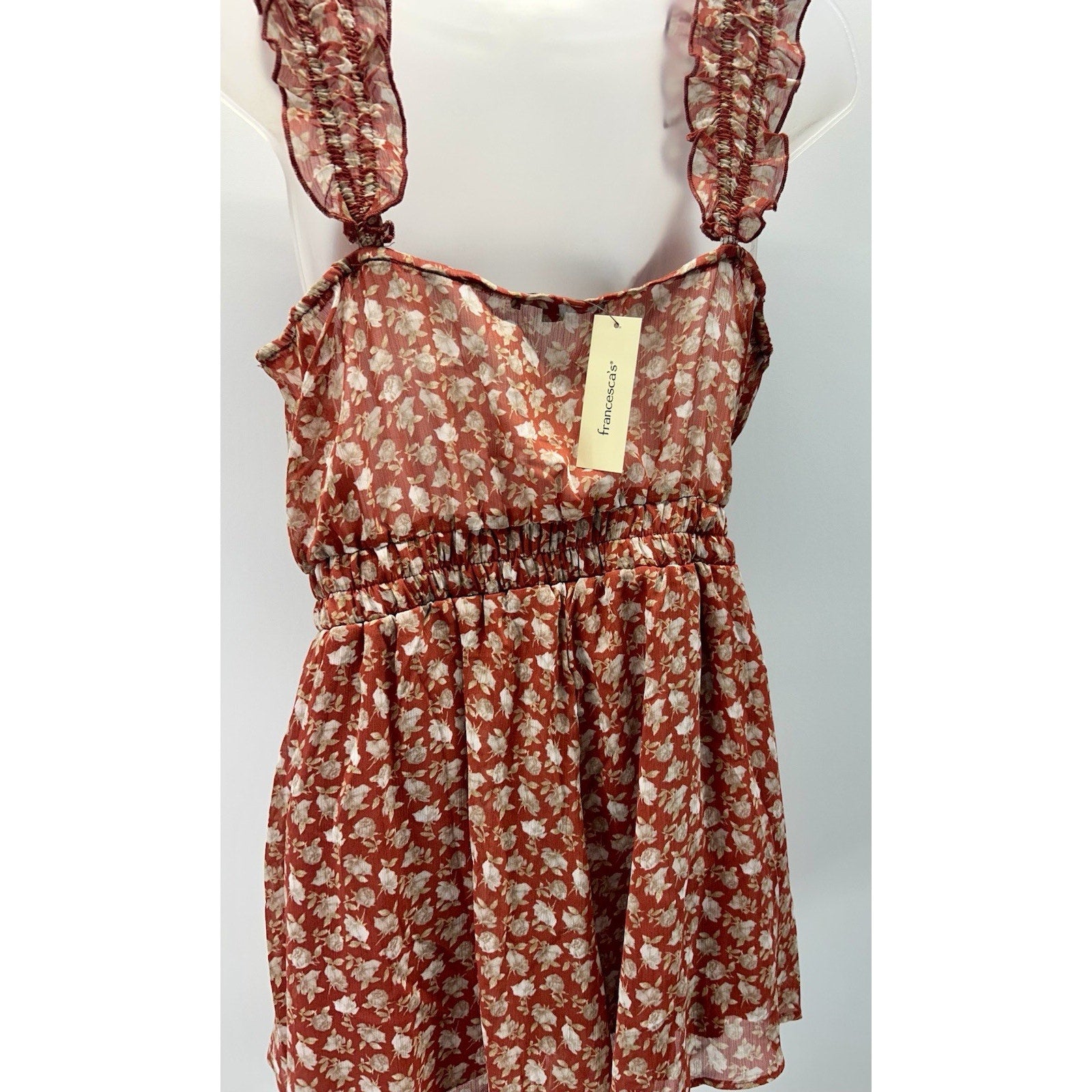 Trixxi Floral V-Neck Romper Bell Sleeve Boho New With Tags Women Size XL.