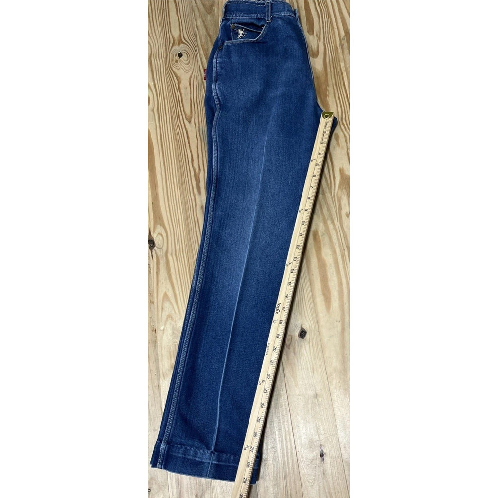 Vintage Braxton Womens Blue High-Waisted Straight-Leg Denim Jeans Size 25x29