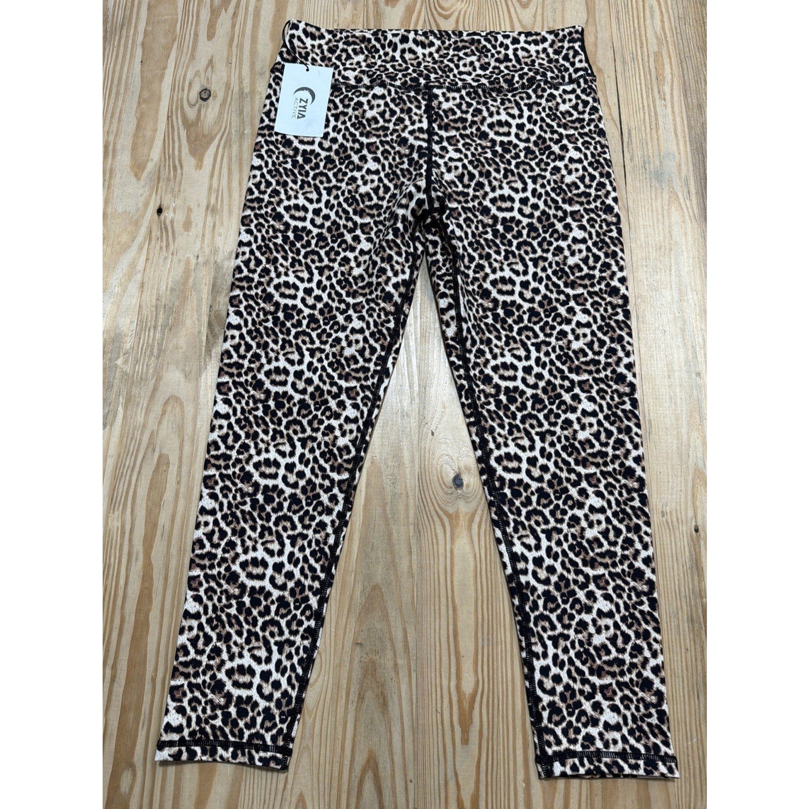 Zyia Active Womens 16-18 Leopard Print Scrunchy What 7/8 Leggings Stretch New