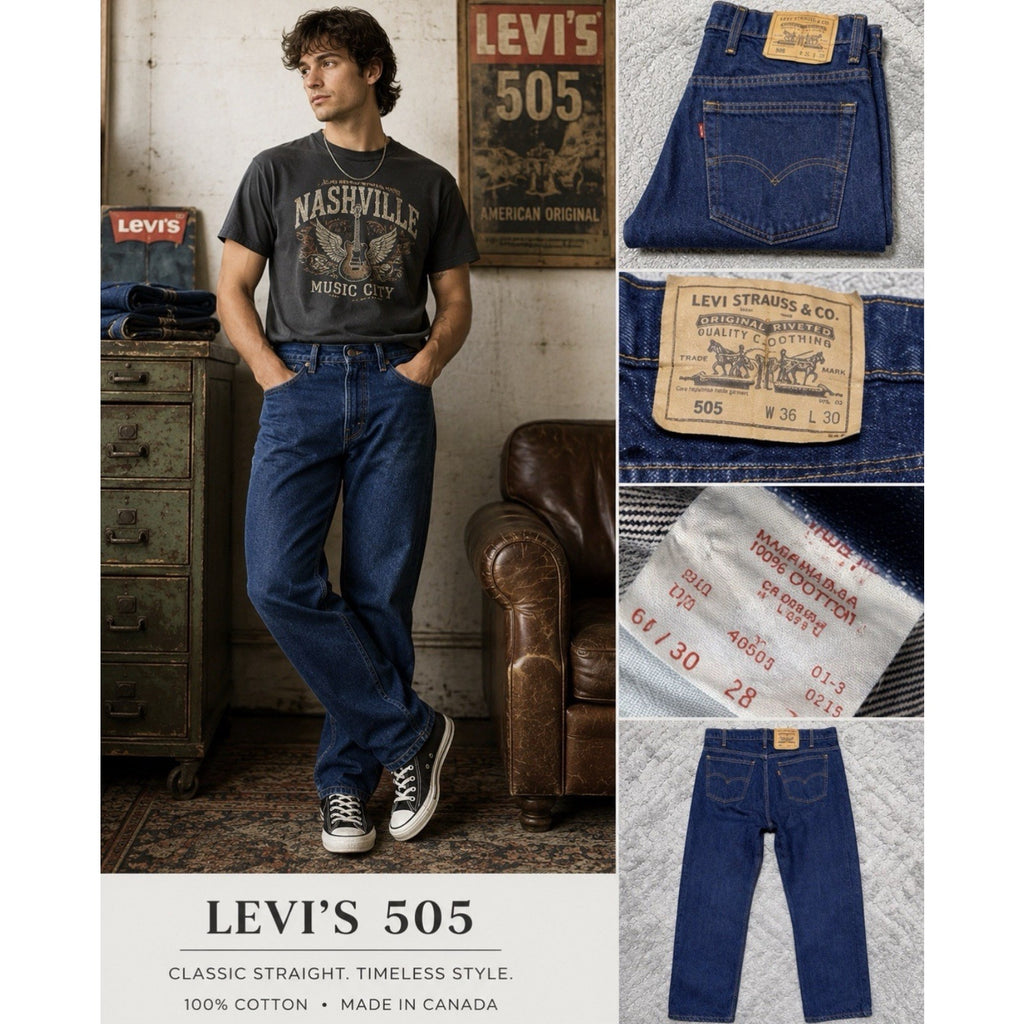 Levi's 505 40505-0215 Orange Tab Men’s Jeans 36x30 Vintage Mint Cond