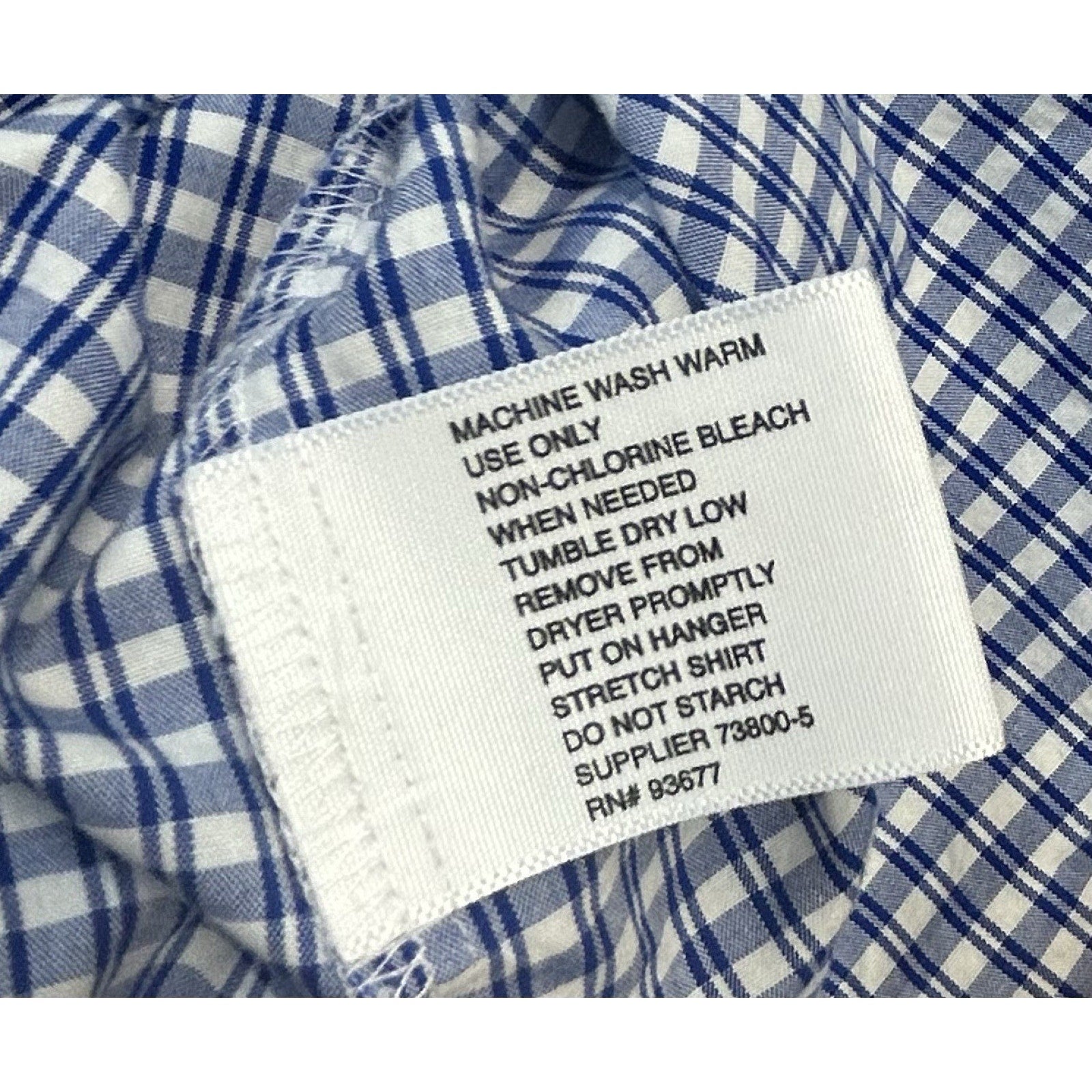 J Ferrar Blue Check Plaid Button Down Mens Shirt Size Large 32-33 Slim Fit.