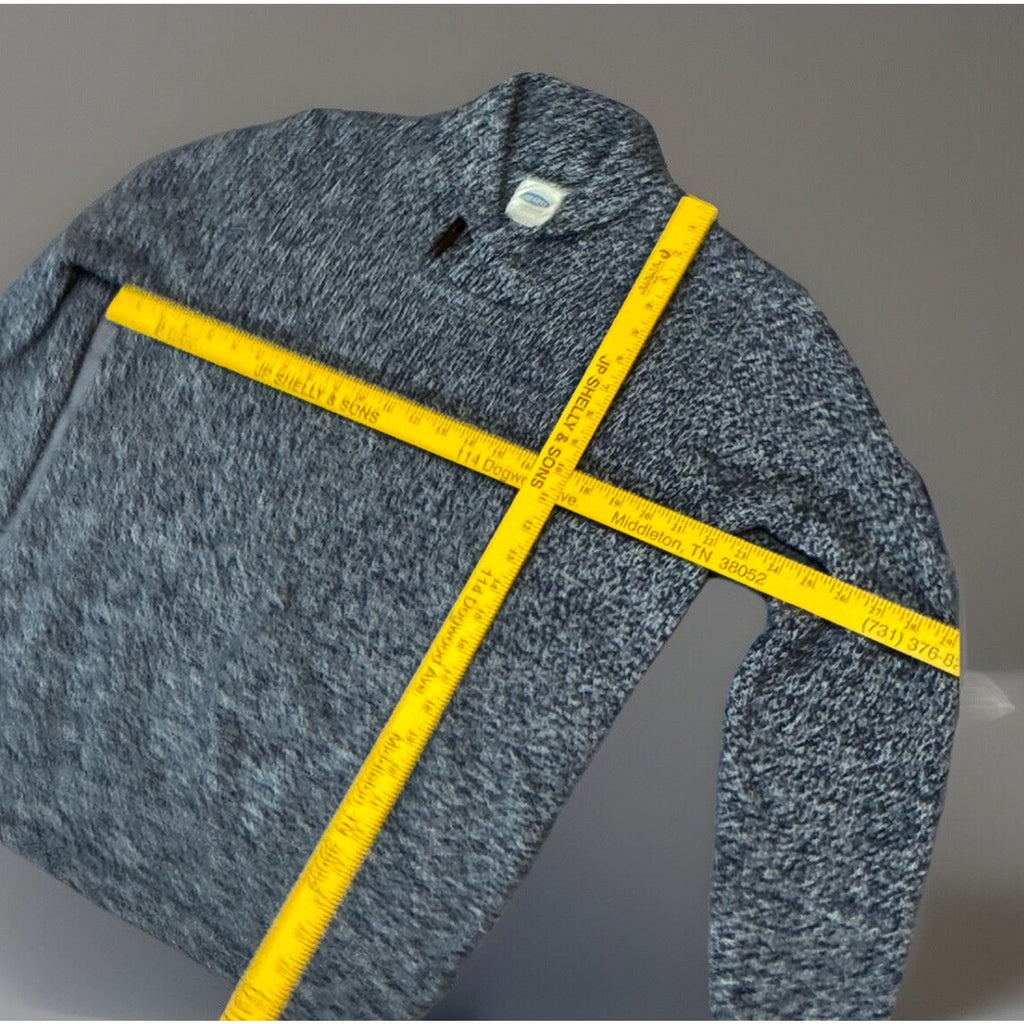 Old Navy Men’s Large Pullover Sweater Navy Blue Long Sleeve Button Neck