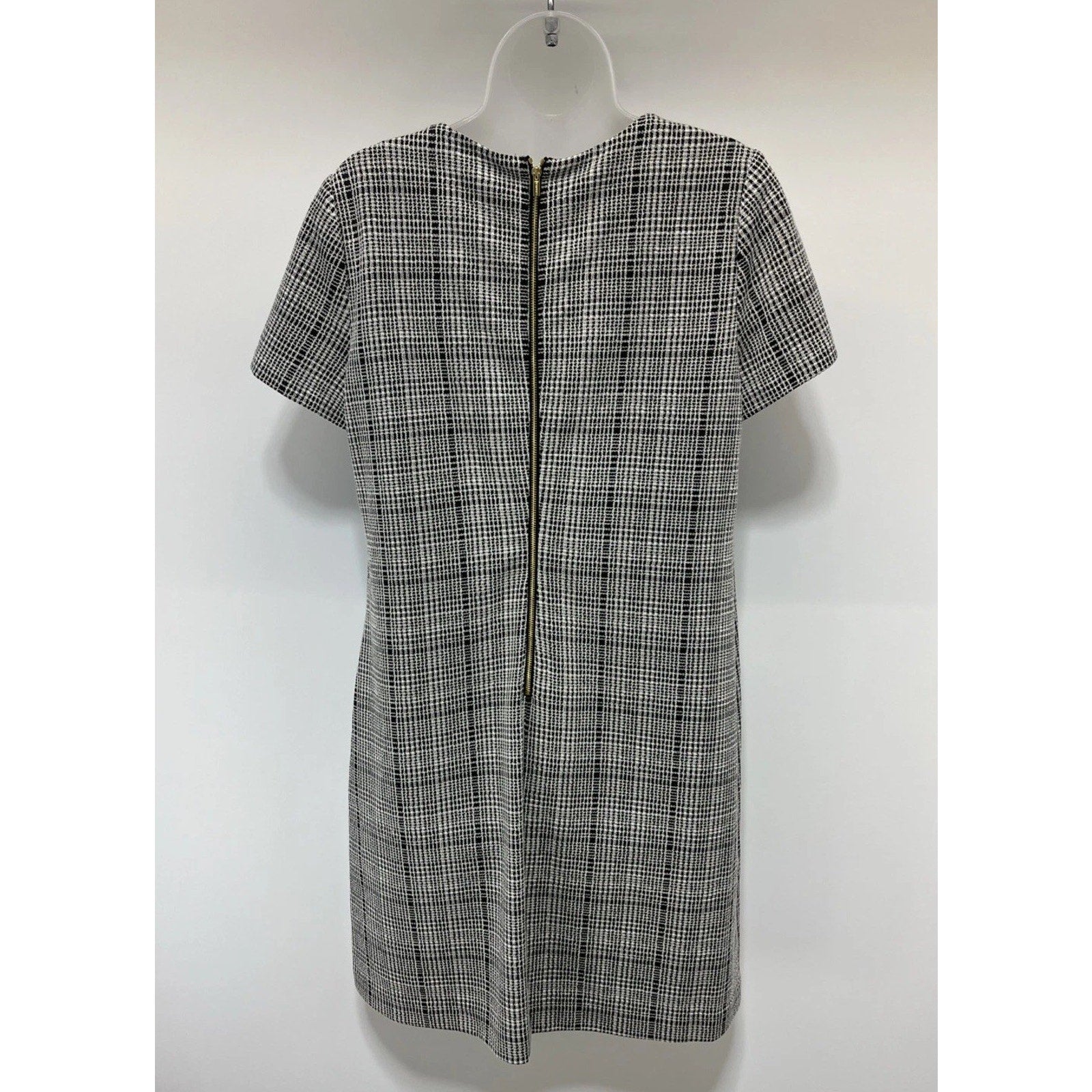 Calvin Klein Women’s Size 12 Plaid Sheath Pencil Dress Black & Cream