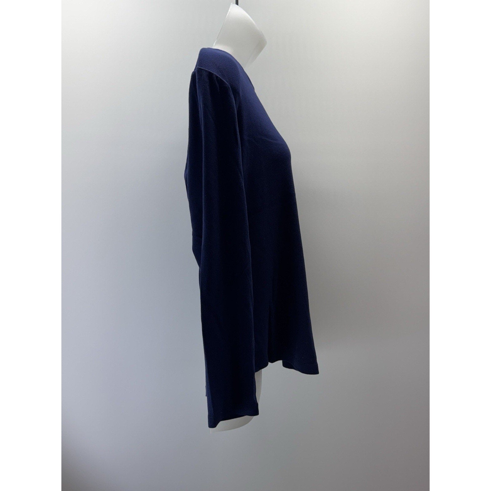 Chico's Navy Blue Rayon/Polyester Knit Light Weight Pullover Women’s Large 2