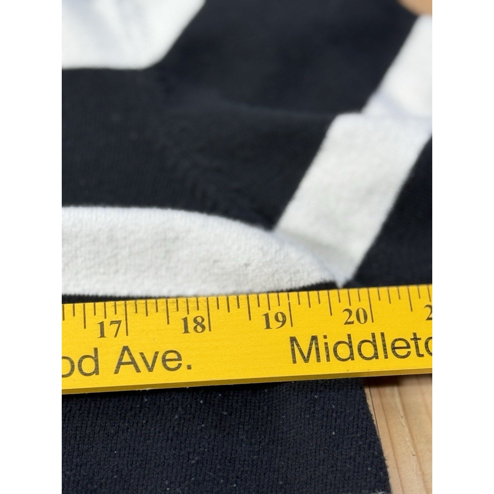 Ann Tayler Loft Women's Sweater, Black and White Striped, Size XL Button Accent