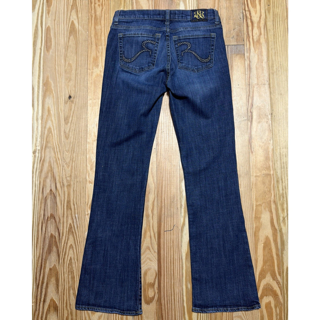 Rock & Republic Kasandra Mid Rise Bootcut Jean Embellished Jeans Size 8 Stretch