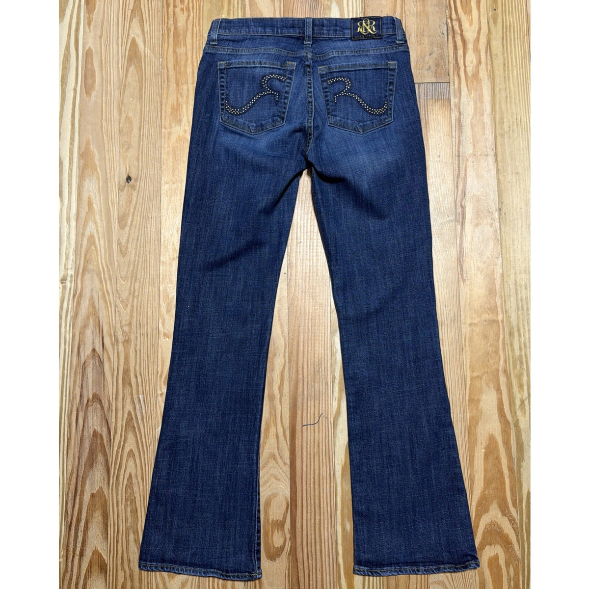 Rock & Republic Kasandra Mid Rise Bootcut Jean Embellished Jeans Size 8 Stretch
