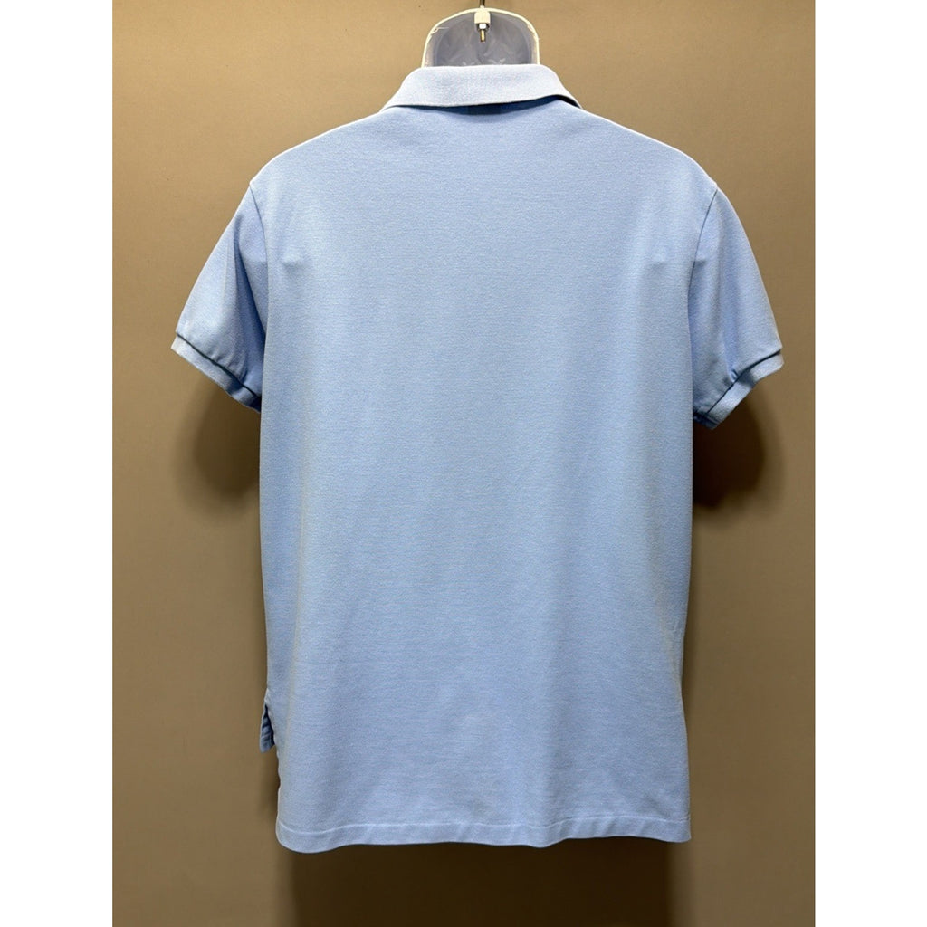 Polo Ralph Lauren Blue Cotton Pique Custom Fit Polo Shirt Size Large