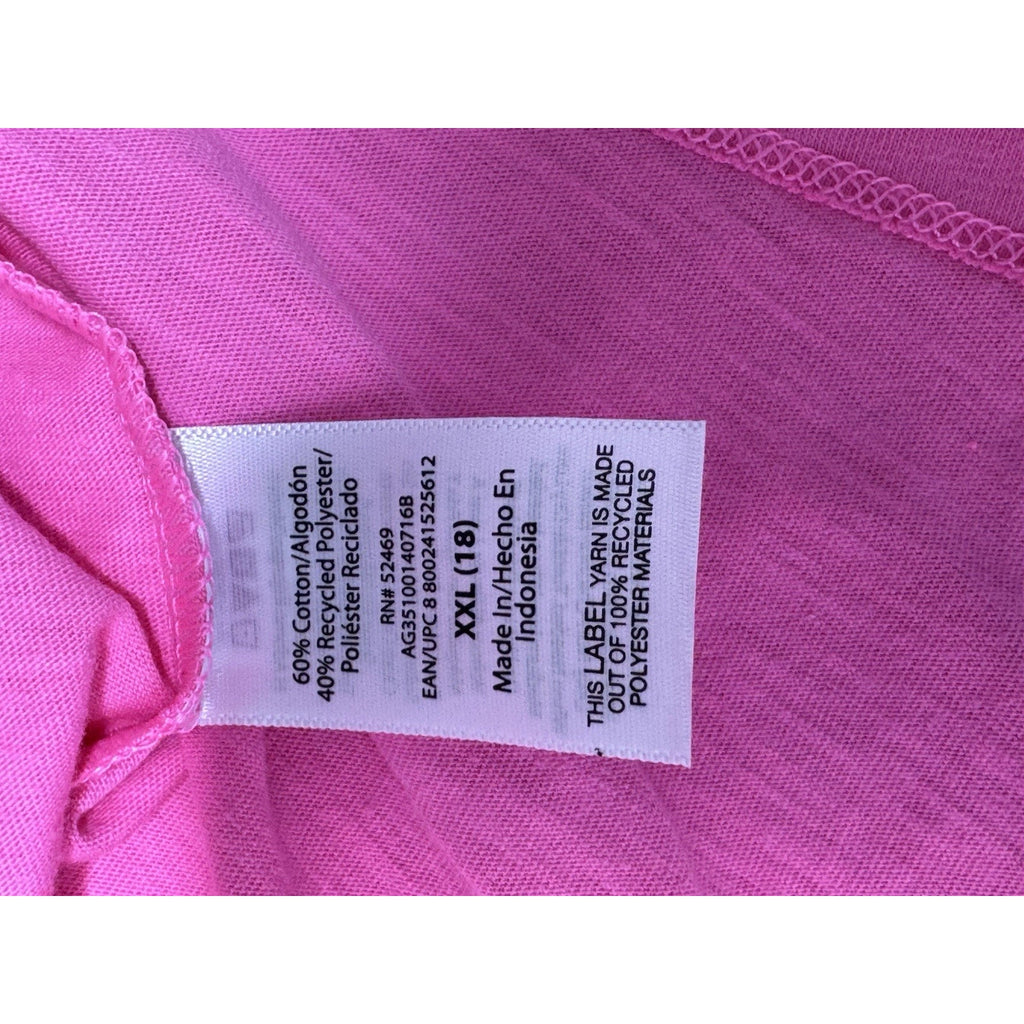 Athletec Girl Power Short Sleeve Pink Crop Top Girls Plus Size XXL NWT