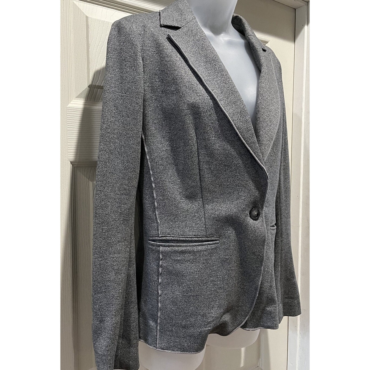 Banana Republic Ponte Suit Separates Lined Jacket Size 4 Gray