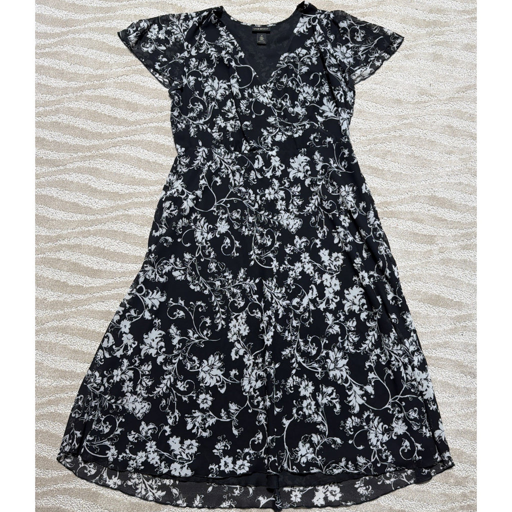 Lane Bryant Dress Womens 18 Black White High Low Polished Professional Career