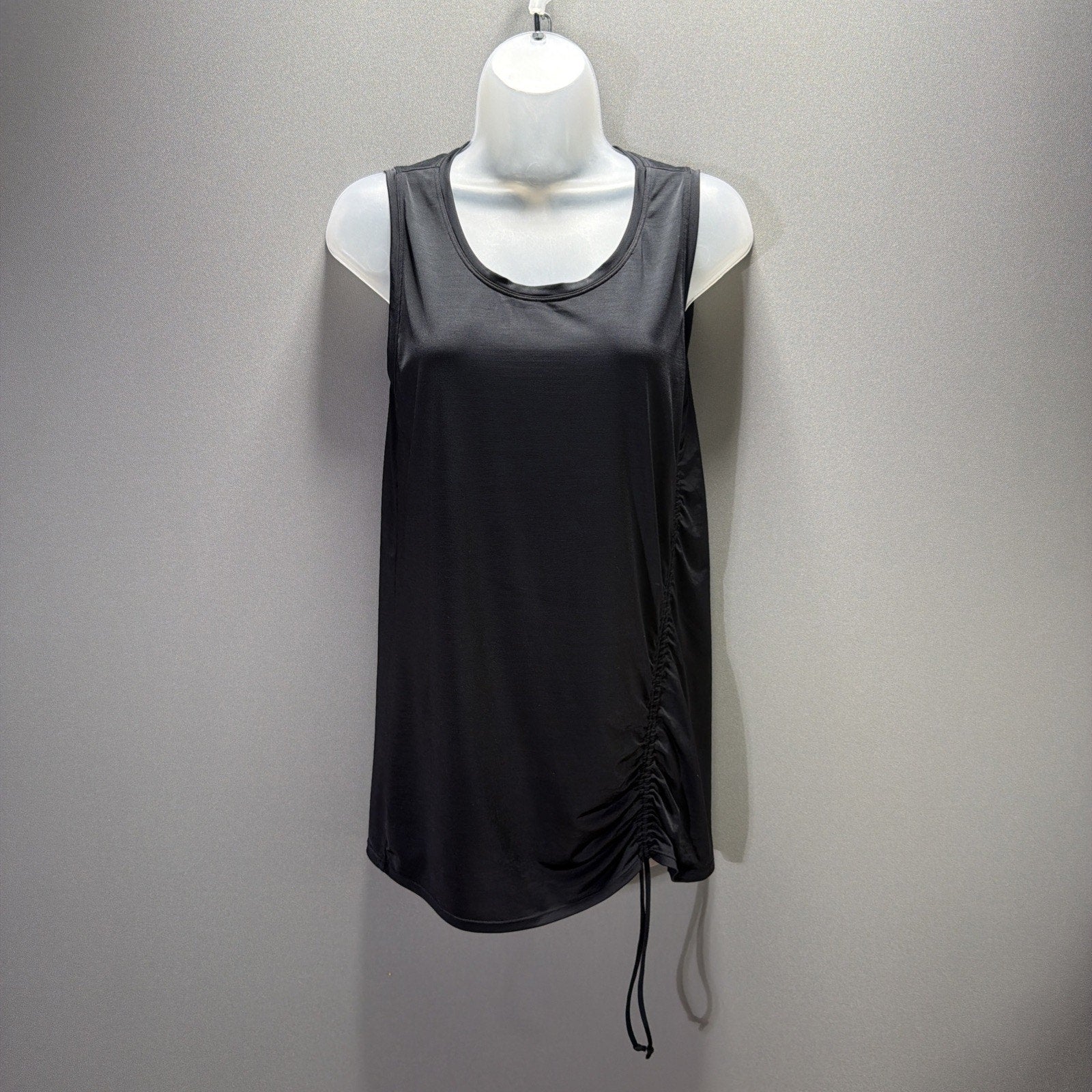 Athleta Ruched Tank Black Athleisure Athletic Size Medium Stretch