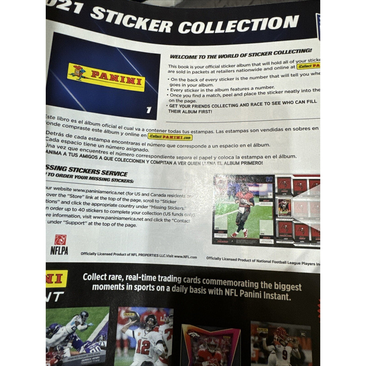 Panini 2021 NFL Sticker Collection Album Only NEW Old Stock