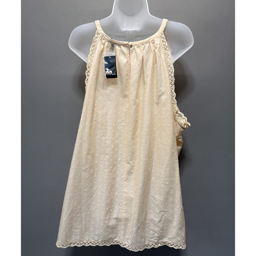 Torrid Goddess Neck Tank - Cotton Clip Dot Sand Taupe Plus Size 4X NWT