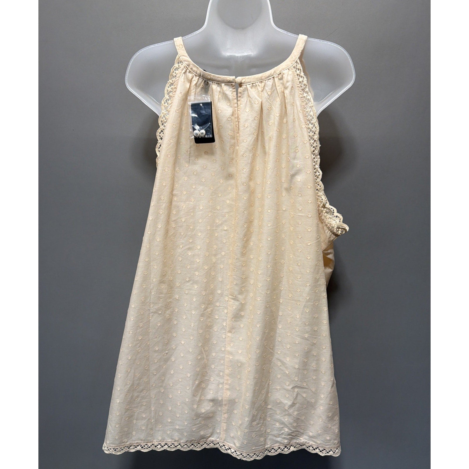 Torrid Goddess Neck Tank - Cotton Clip Dot Sand Taupe Plus Size 4X NWT