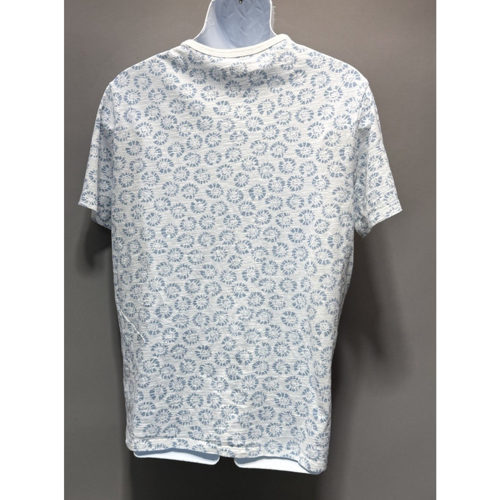 Express Shirt Adult Mens Large White Blue Flowers Casual NYC Casual Shirt EUC